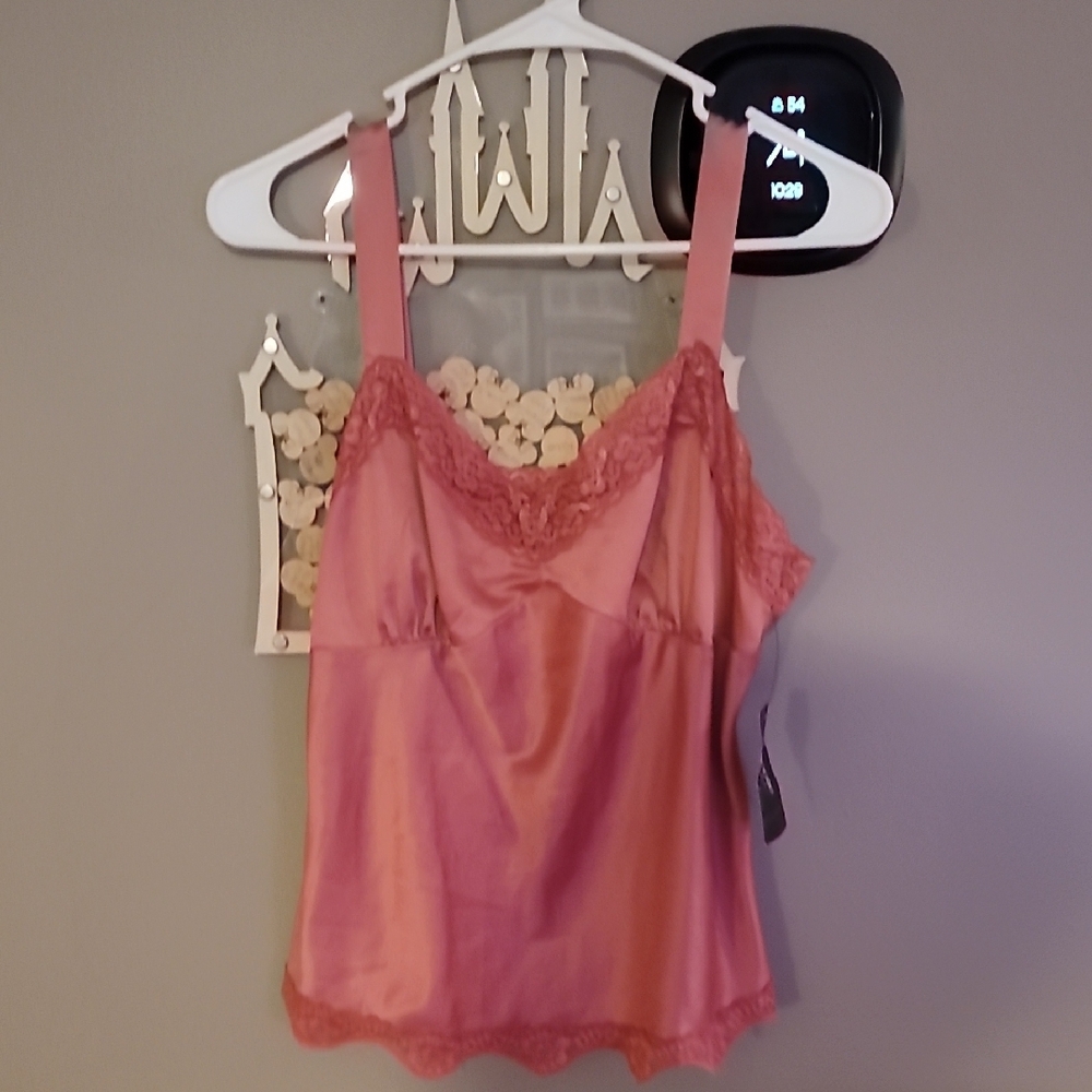 Pink Lace Trim Camisole